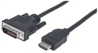 MANHATTAN kabel HDMI Male to DVI-D 24+1 Male, Dual Link, Black, 1,8m