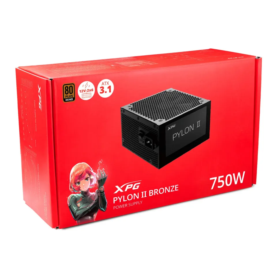 ADATA XPG zdroj PYLON II 750W, 135mm, 80+ Bronze, černá, ATX