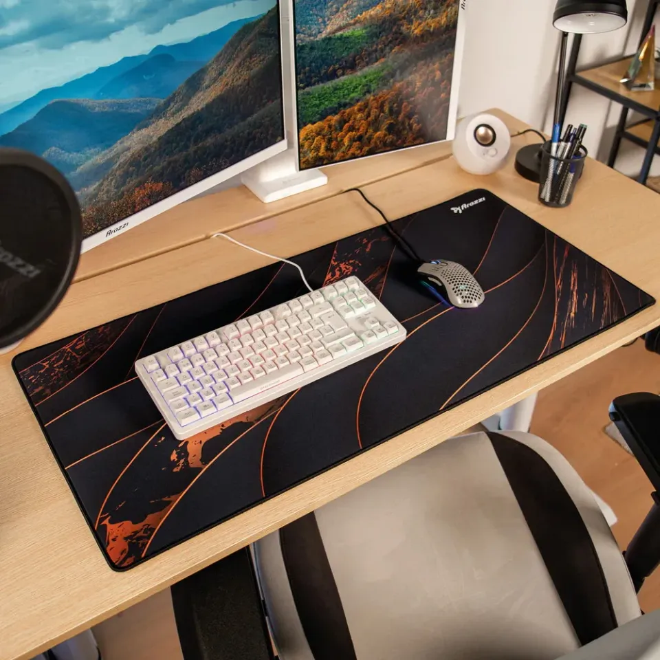 AROZZI ZONA Mousepad XL Black-Gold/ XL podložka na stůl/ 900x420x4 mm/ voděodolná