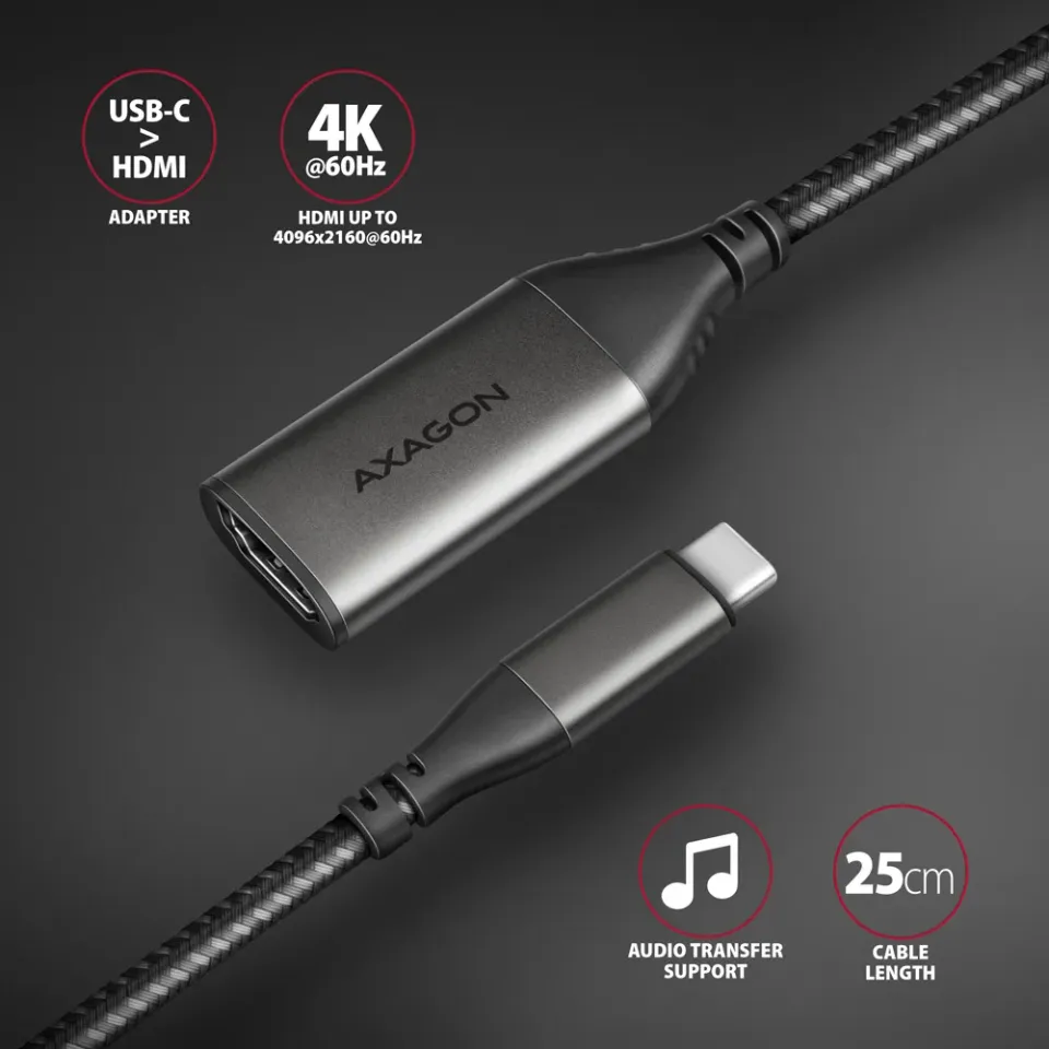 AXAGON RVC-HI2M, USB-C -> HDMI 2.1 redukce / kabel 0,25m, 4K/60Hz