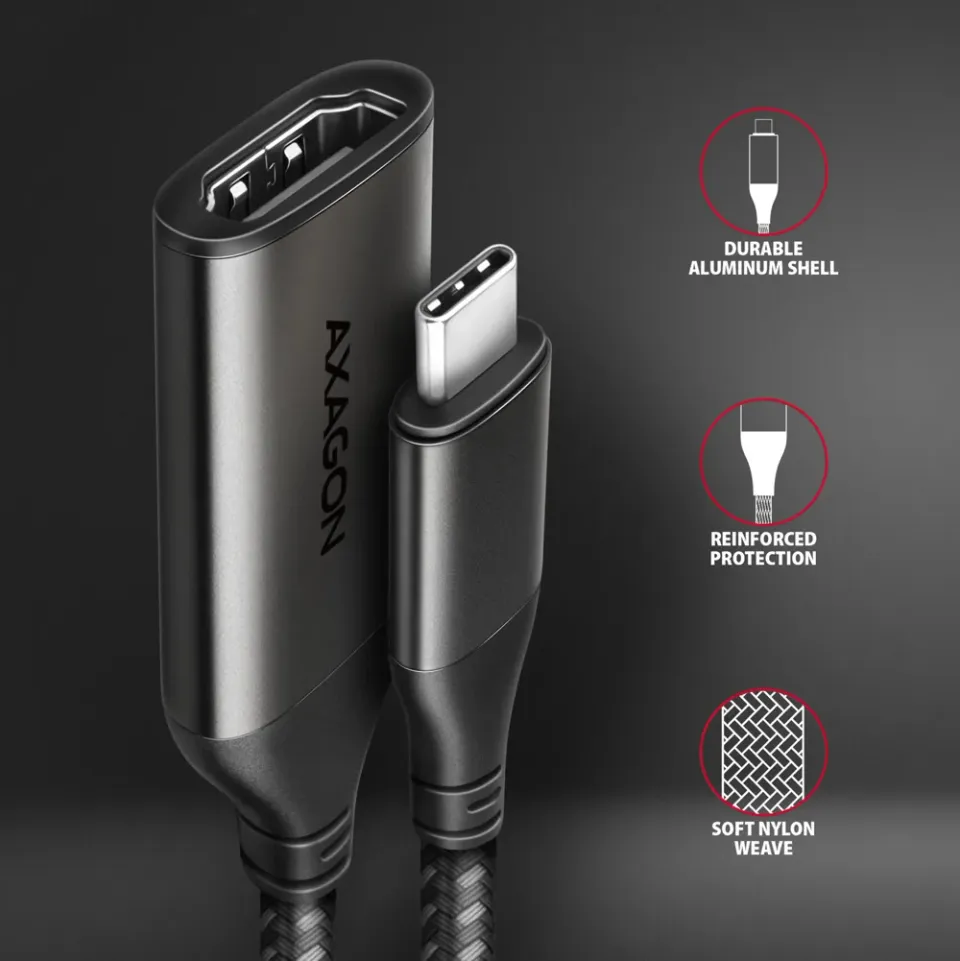 AXAGON RVC-HI2M, USB-C -> HDMI 2.1 redukce / kabel 0,25m, 4K/60Hz