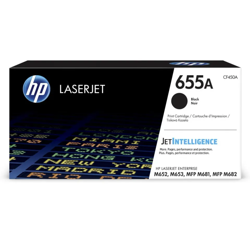 HP CF450A originální toner černý č.655A cca 12500 str. (black, HP CLJ M652, M653, M681, M682, černá, ColorSphere 3 Jetintelligence )