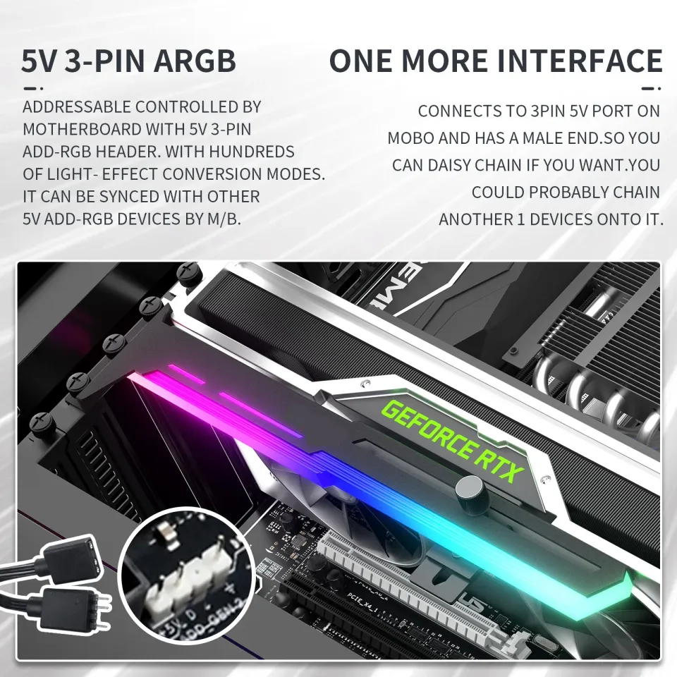 1stCOOL (UP-H02-B-ARGB) držák grafické karty černý kovový s ARGB