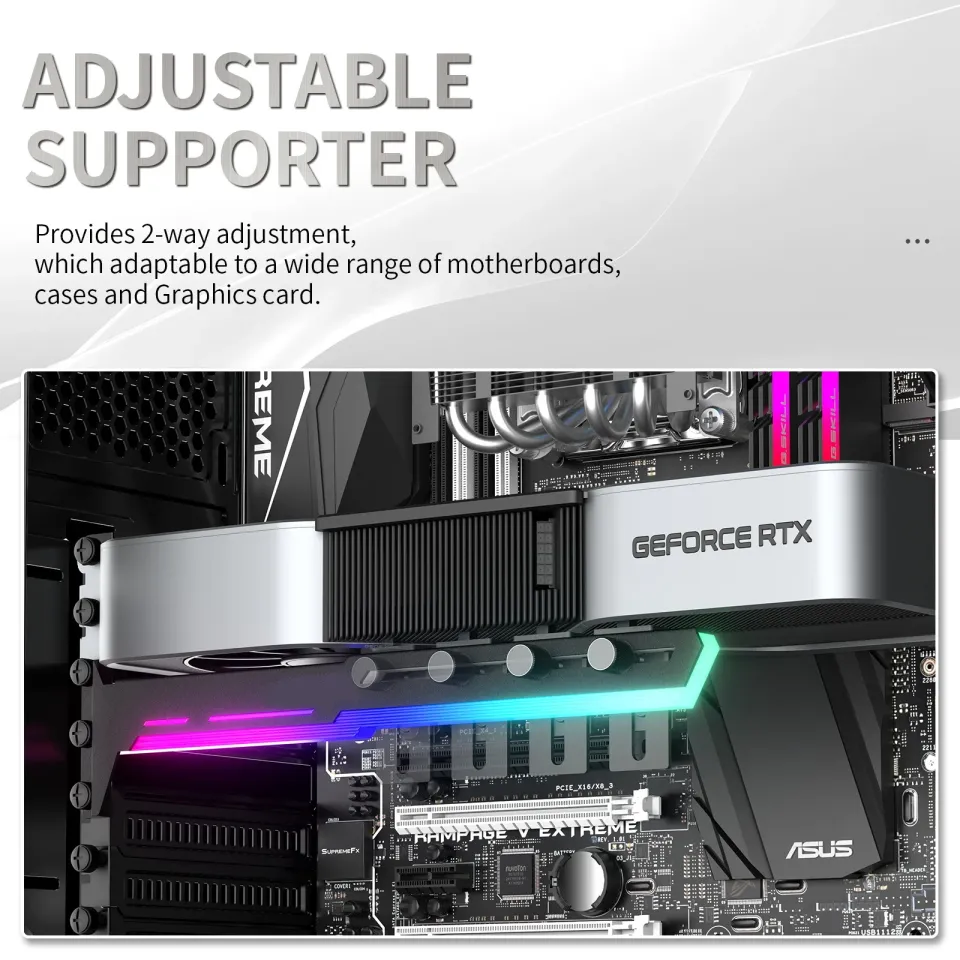1stCOOL (UP-H02-B-ARGB) držák grafické karty černý kovový s ARGB