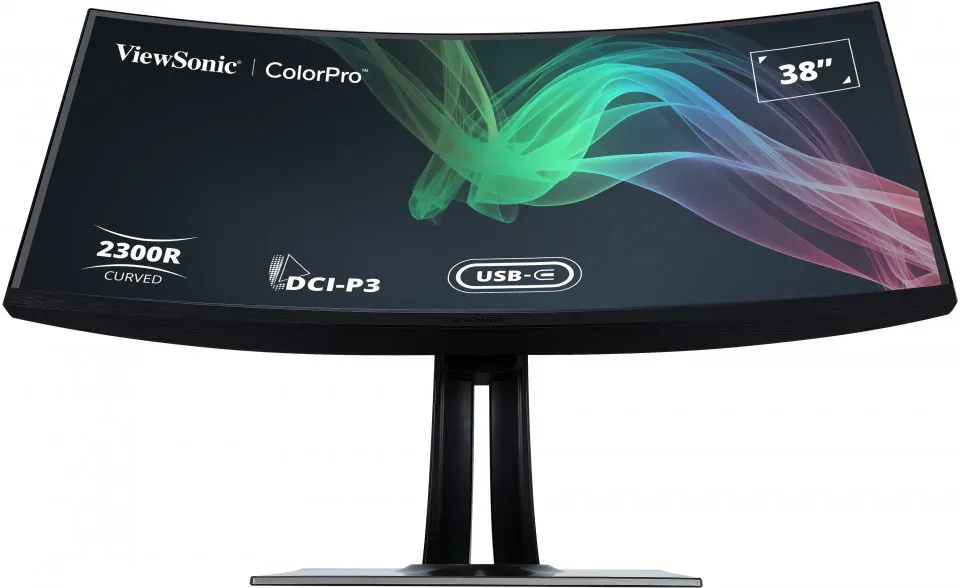 ViewSonic VP3881A / 38" prohnutý/ IPS/ 21:9/ 3840x1600/ 5ms/ 300cd/m2/ DP/ 2xHDMI/ 2xUSB-A/ USB-B / USB-C/ RJ45/ Repro