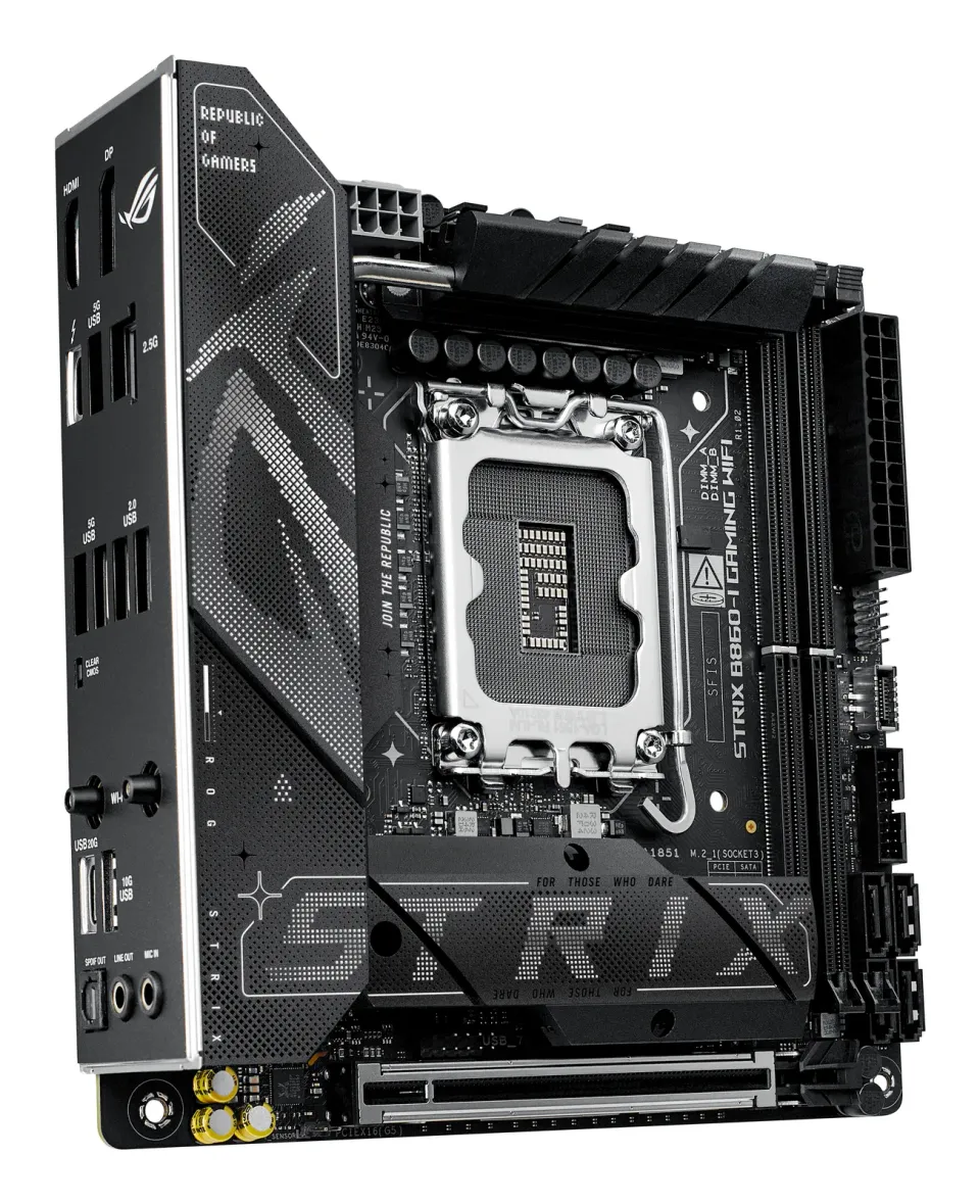 ASUS MB Sc LGA1851 ROG STRIX B860-I GAMING WIFI, Intel B860, 2xDDR5, 1xThunderbolt, 1xDP, 1xHDMI, WiFi, Mini-ITX