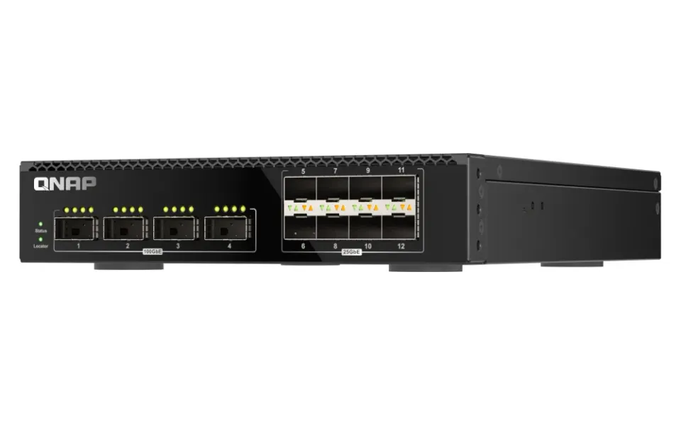 QNAP řízený switch QSW-M7308R-4X (4x 100GbE porty + 8x 25GbE porty, poloviční šířka)