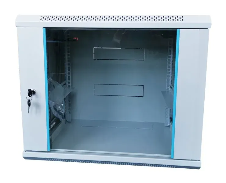 XtendLan 19" nástěnný rozvaděč 12U 600x450, nosnost 60 kg, skleněné dveře, rozložený, šedý