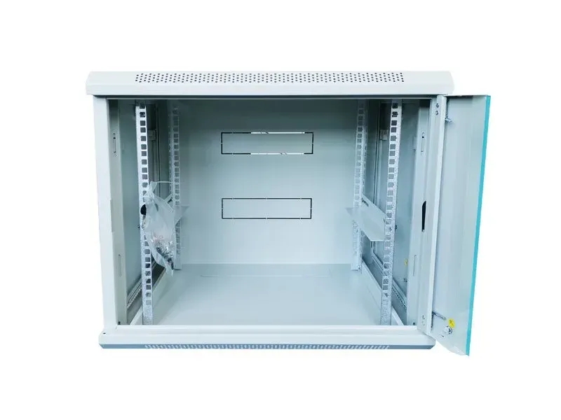 XtendLan 19" nástěnný rozvaděč 12U 600x450, nosnost 60 kg, skleněné dveře, rozložený, šedý