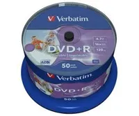 VERBATIM DVD+R(50-Pack)Spindle/Printable/16x/4.7GB/DLP