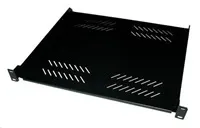 XtendLan 19" police s perforací 1U/280mm, nosnost 25kg, černá