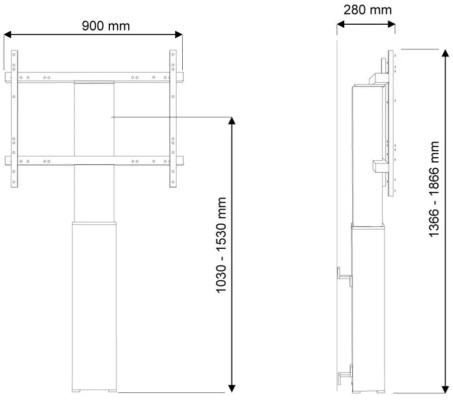Neomounts PLASMA-W2250SILVER / Motorised Floor Stand/Wall Mount - VESA 200x200 up to 800x600 / Silver