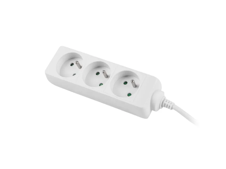 Prodlužovací kabel Lanberg PS0, 3 zásuvky, 3m, bílá