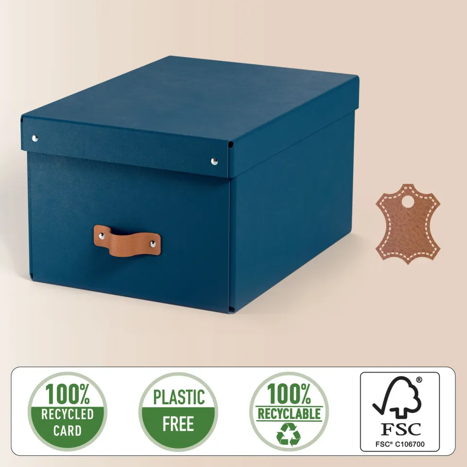 LEITZ úložný box, karton, velikost M, 2 ks námořnická modrá