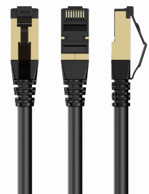 GEMBIRD PP8-LSZHCU-BK-0.5M – S/FTP Cat. 8 patch kabel s LSZH pláštěm, černý, 0,5