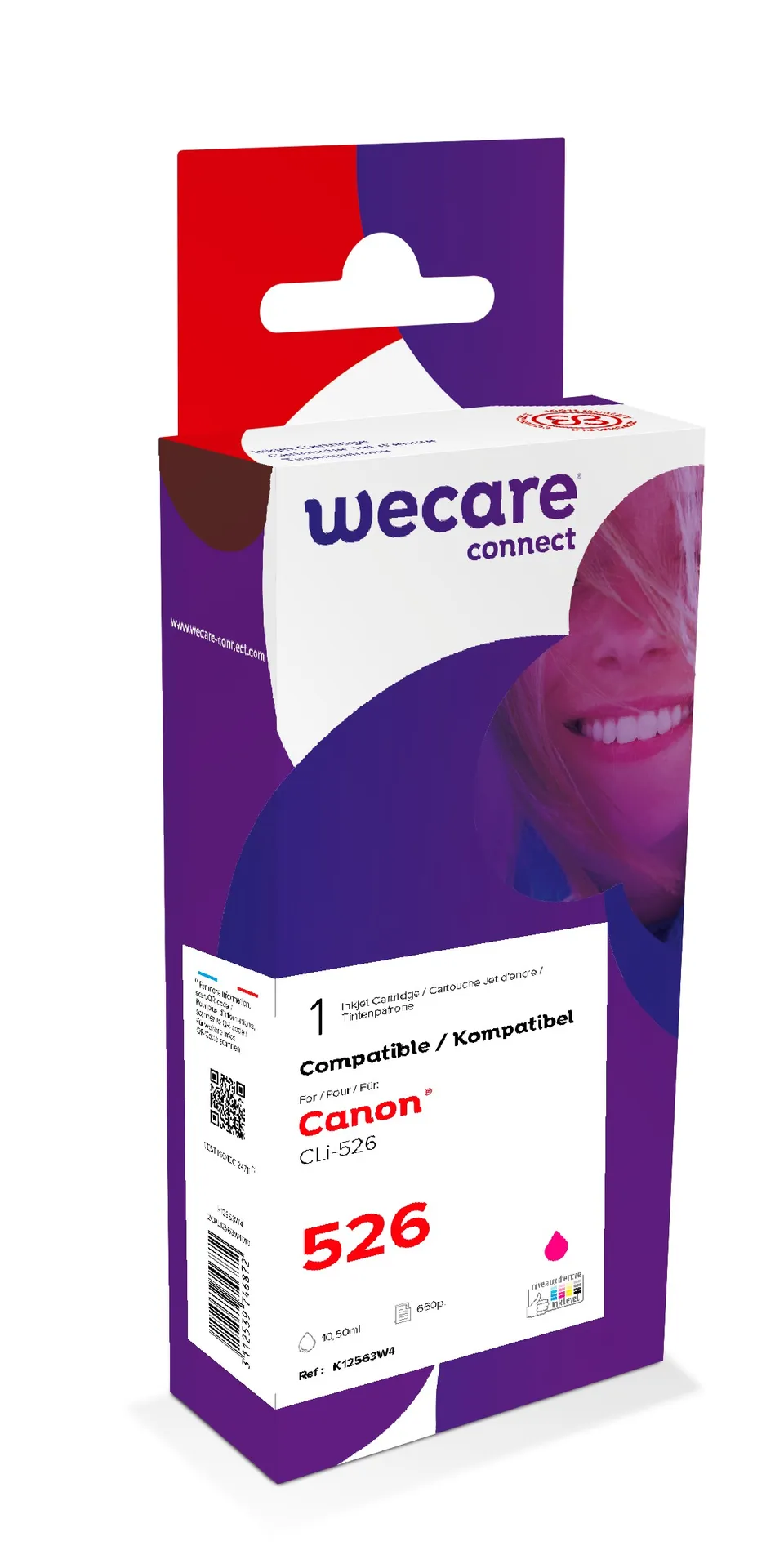 WECARE ARMOR ink kompatibilní s Canon CLi-526, 10,5ml, červená/magenta