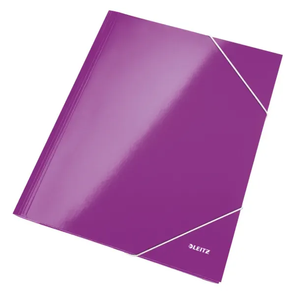 LEITZ Tříchlopňové desky WOW, A4, purpurová