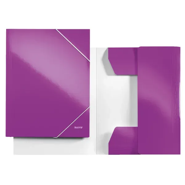LEITZ Tříchlopňové desky WOW, A4, purpurová