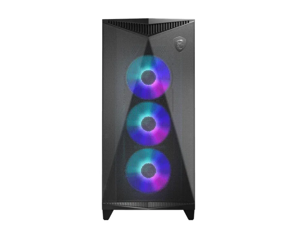 MSI skříň MPG GUNGNIR 300R AIRFLOW/ bez zdroje/ levé temperované sklo/ 4x 120 mm A-RGB fan/ 1x USB-C/ 2x USB3.2/ černá