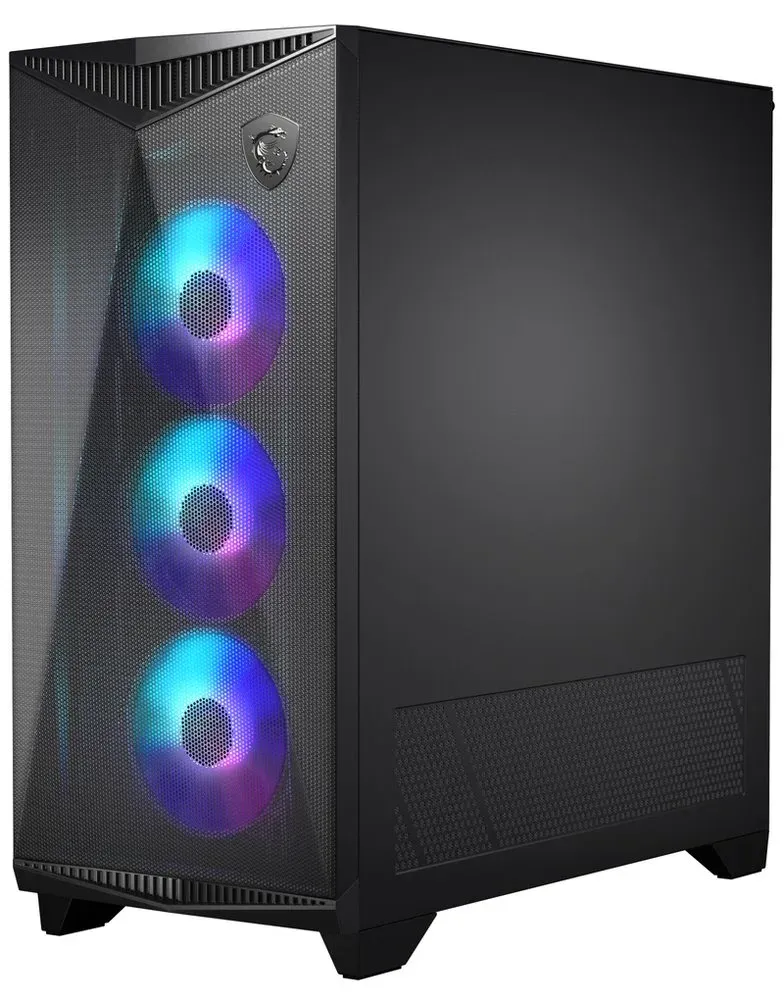 MSI skříň MPG GUNGNIR 300R AIRFLOW/ bez zdroje/ levé temperované sklo/ 4x 120 mm A-RGB fan/ 1x USB-C/ 2x USB3.2/ černá