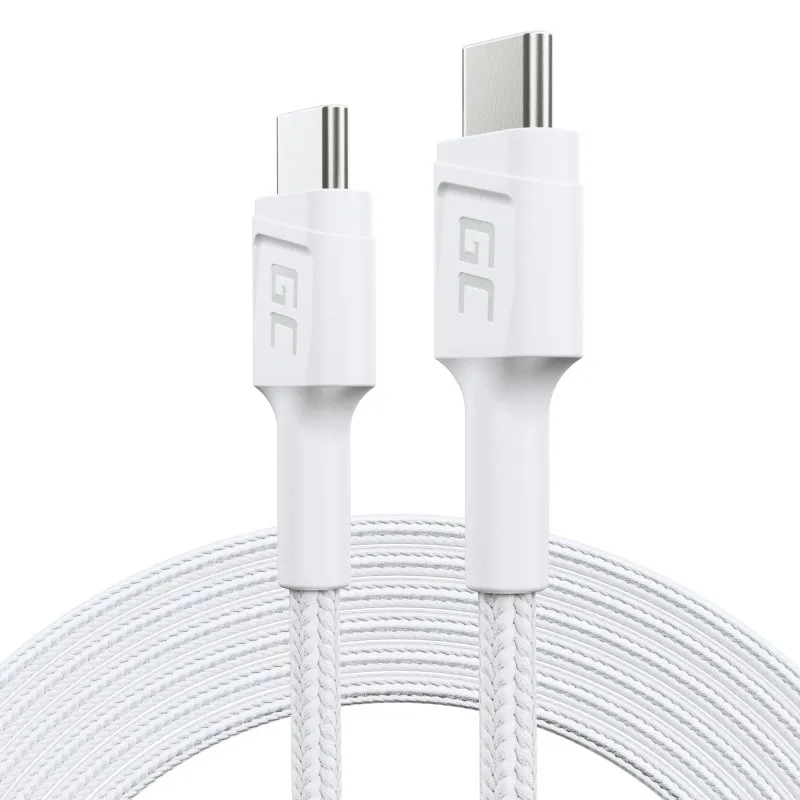 Green Cell PowerStream Cable White USB-C Type C 2m with fast charging Power Deli
