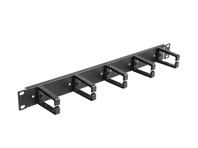 LANBERG 19" PANEL PRO SPRÁVU KABELŮ S 5 PLASTOVÝMI DRŽÁKY 1U TYP B ČERNÝ