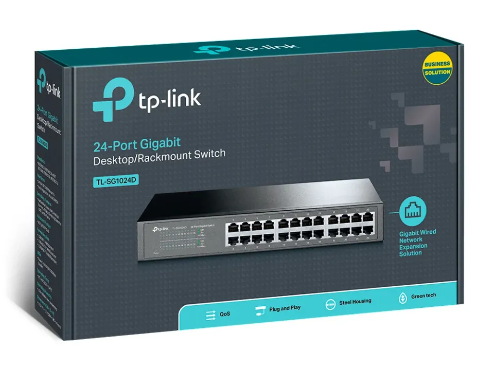 TP-LINK TL-SG1024D GBit switch 24port , 24x 10/100/1000 Mbs, 24port desktop, snížená spotřeba ECO