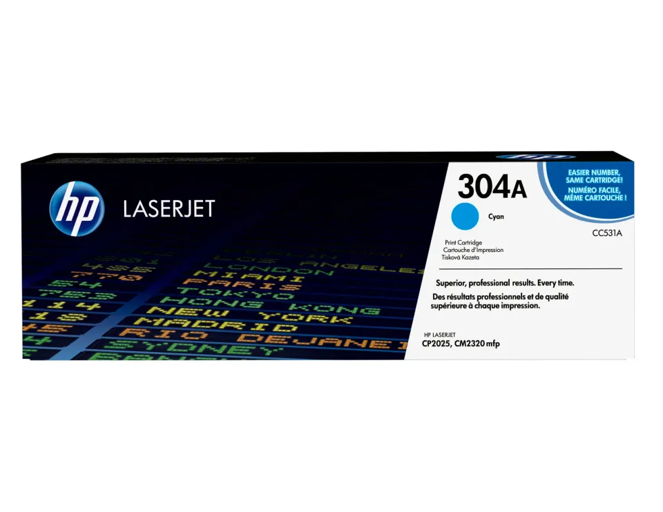 HP CC531A originálnní toner azurový 304A (cyan CLJ CP2025, CM2320)
