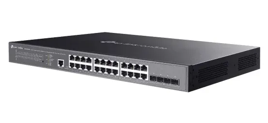 TP-LINK SG3428XMPP Omada 24portový gigabitový a 4portový 10GE SFP+ L2 řízený switch s 16 porty PoE+ a 8 porty PoE++