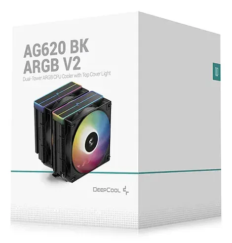 DEEPCOOL CPU Chladič AG620 BK ARGB V2, 2x120mm, LGA1851, AM5, černá