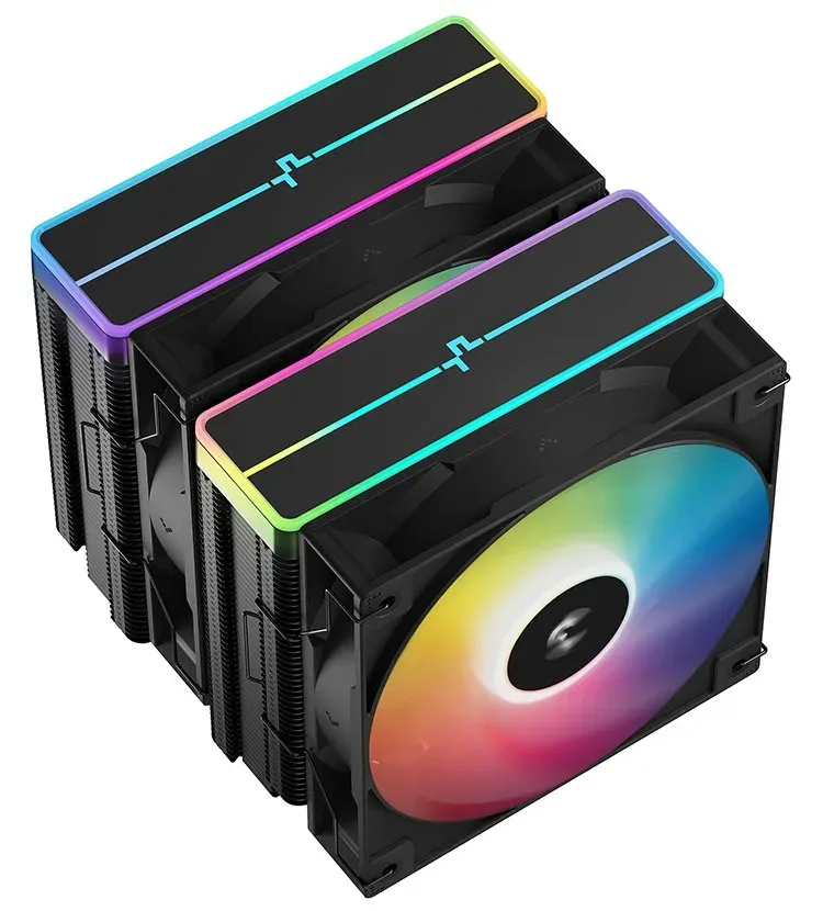 DEEPCOOL CPU Chladič AG620 BK ARGB V2, 2x120mm, LGA1851, AM5, černá