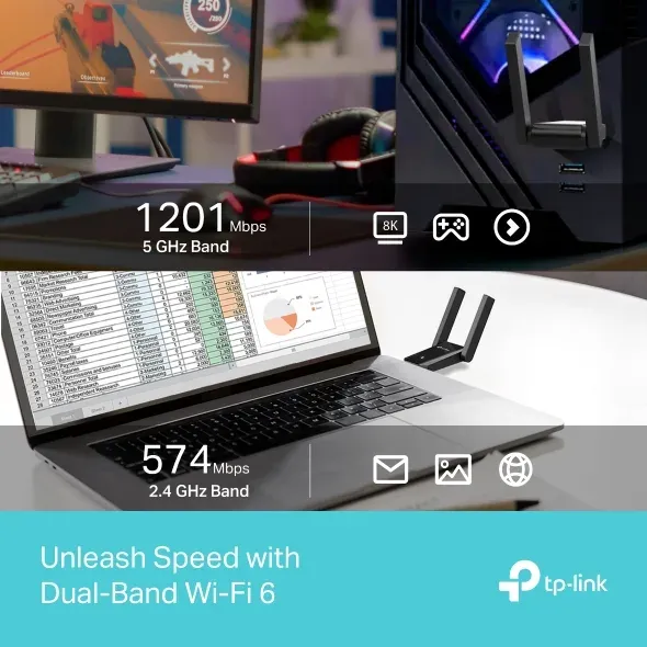 TP-Link Archer TX30U Plus Bezdrátový AX1800 USB adaptér s dvojitou anténou a vys