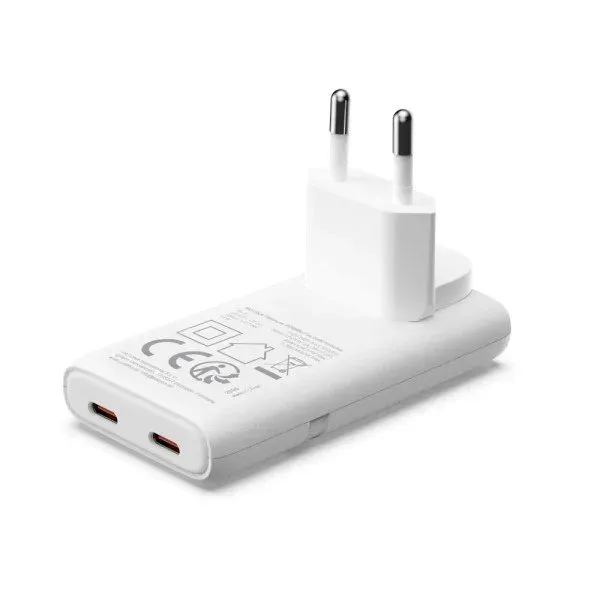 PATONA nabíječka Slim/ 2x USB-C/ 100-240V/ PD65W- GaN PD3.0/QC3.0/ bílá