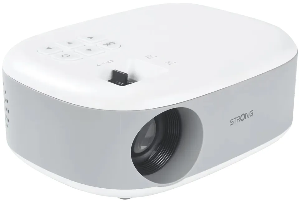 STRONG projektor N1/ LCD/ HD (1280x720)/ 120 ANSI lm/ USB 2.0/ HDMI/ microSD/ Repro/ bílo-šedý