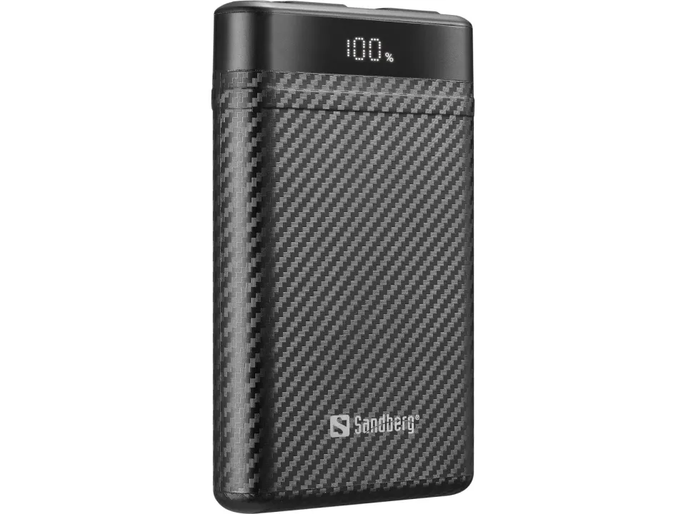 Sandberg Survivor Nano Powerbank 10000 mAh, outdoorová powerbanka s USB-C PD, černá