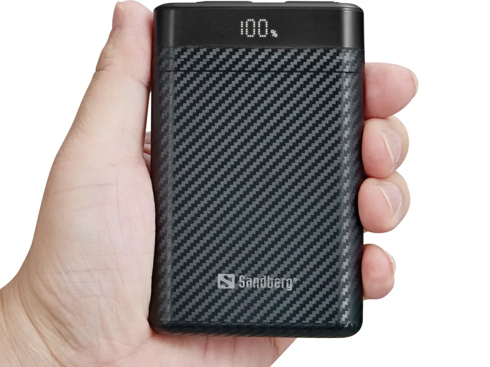 Sandberg Survivor Nano Powerbank 10000 mAh, outdoorová powerbanka s USB-C PD, černá