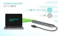 i-Tec USB3.0 HUB 7port, Metal, nabíjení