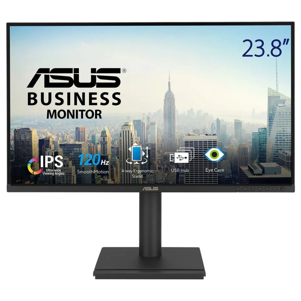ASUS LCD BE249QG, 23.8" FHD, 350nits, 5ms, 120Hz, DP, HDMI, VGA, USB, Audio, Repro, Vesa, Black