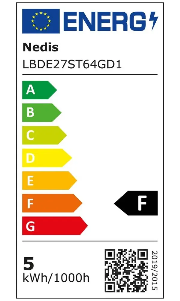 Nedis LBDE27ST64GD1 - Stmívatelná LED Retro Žárovka s Vláknem E27 | ST64 | 4,9 W
