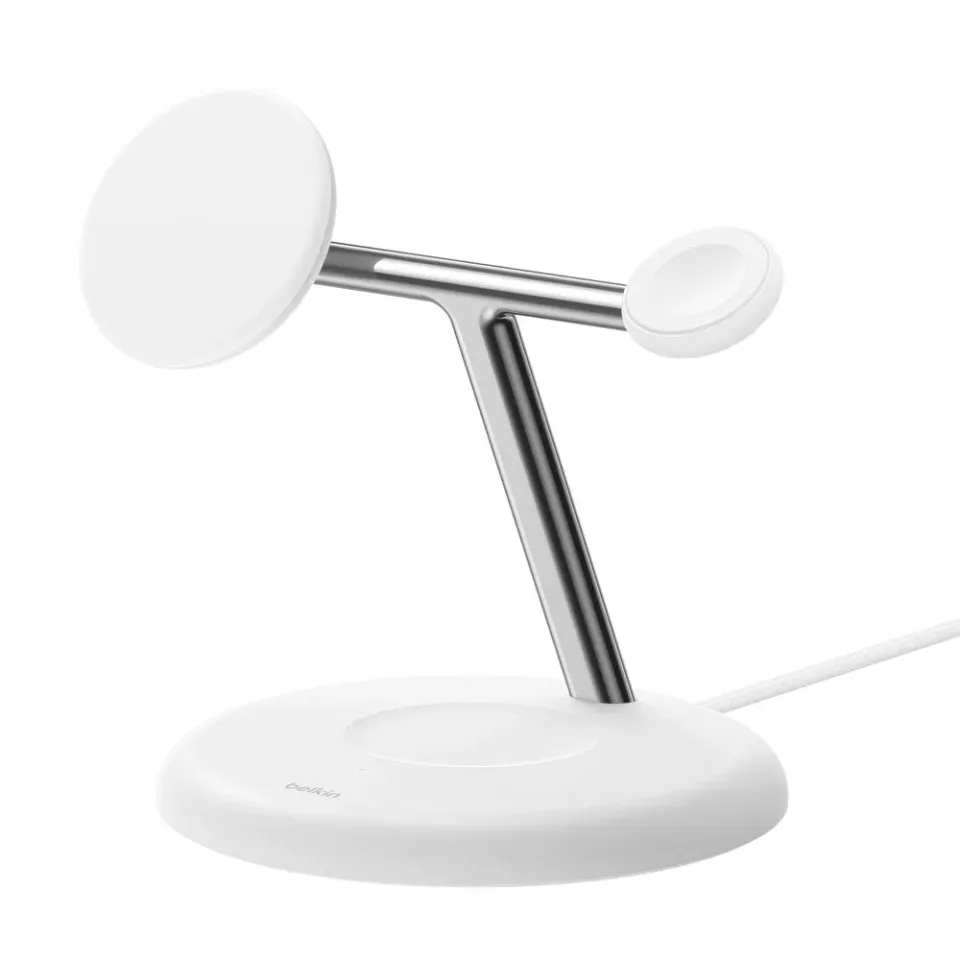 Belkin UltraCharge PRO 25w Qi2 3in1 Charging Stand White