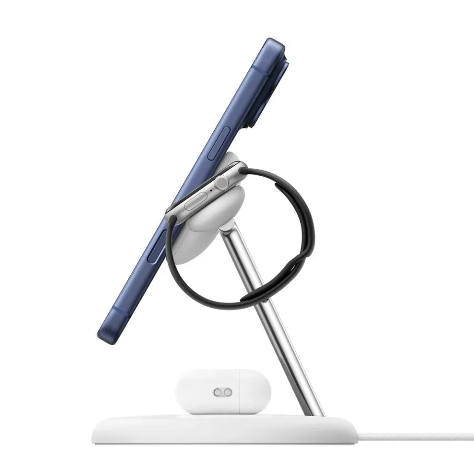 Belkin UltraCharge PRO 25w Qi2 3in1 Charging Stand White