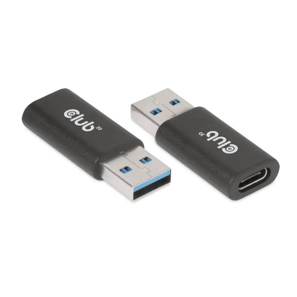 Club3D adaptér USB 3.2 Gen1 Type A na USB 3.2 Gen1 Type C (M/F), černá