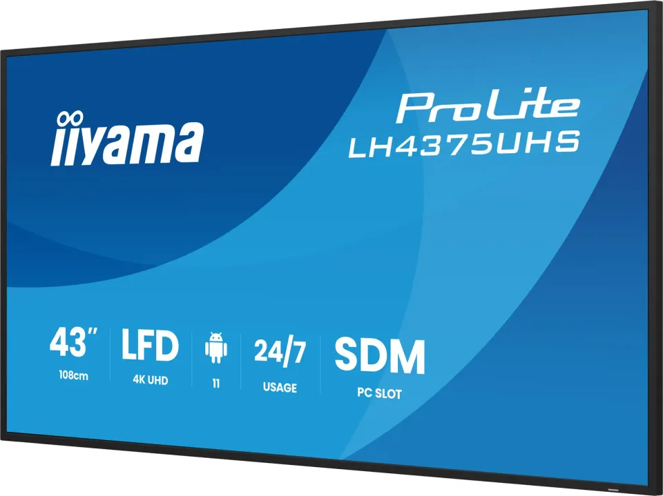 43" iiyama LH4375UHS-B2AG:IPS,4K UHD,Android,24/7