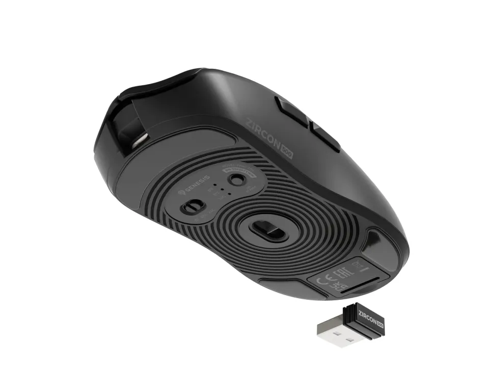 Herní myš Genesis ZIRCON 500 G2/Herní/Optická/10 000 DPI/USB+BT/Černá
