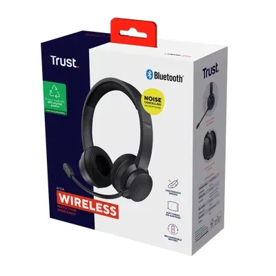 TRUST sluchátka s mikrofonem Ayda PC headset, Bluetooth, EKO Produkt, Noise-Cancelling