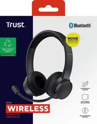 TRUST sluchátka s mikrofonem Ayda PC headset, Bluetooth, EKO Produkt, Noise-Cancelling