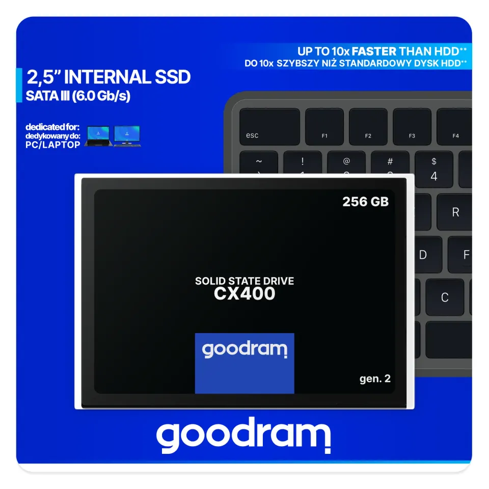 GOODRAM SSD CX400 Gen.2 256GB, SATA III, 2.5", (R:550/W:500MB/s)