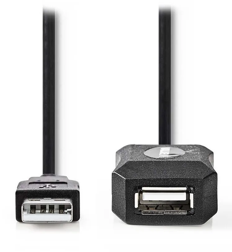 NEDIS prodlužovací aktivní kabel USB 2.0/ zástrčka USB-A - zásuvka USB-A/ černý/ bulk/ 5m