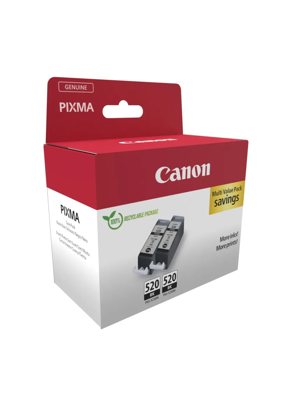 Canon cartridge PGI-520Bk Black (PGI520BK) Twin pack/ 2x Black / 2x 19ml