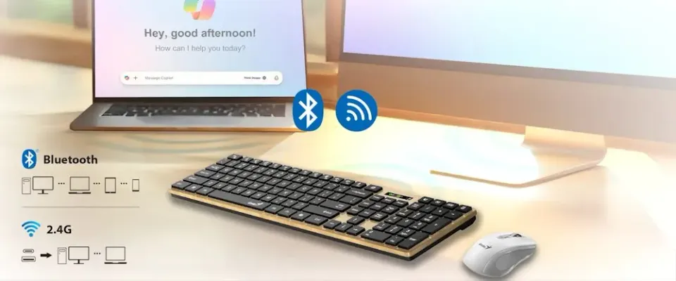 Genius Slimstar 7250BT Klávesnice, bezdrátová, Bluetooth 5.0 + 2,4GHz USB přijím